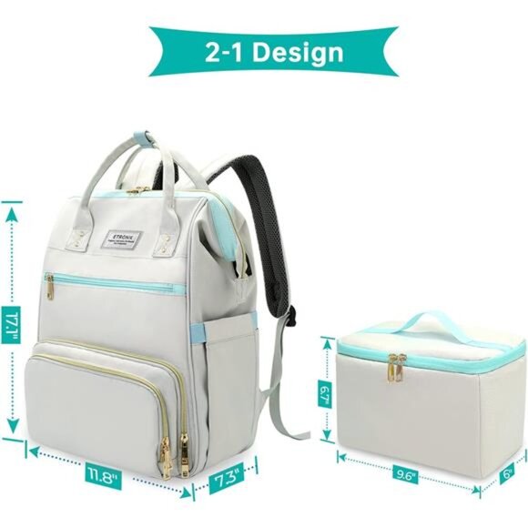 Lunch Backpack, 15.6 Inch Laptop Backpack with USB Port, Stylish Nurse main image 7